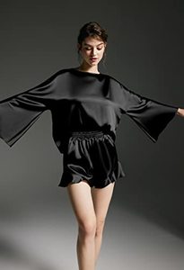 lot 24987 image: AW BRIDAL 2 Pieces Plus Size Pajamas For Women - Ruffle Set Matching Sets For Women, Black, Xl Bridal Pajamas Bachlorette Bridal Shower Gifts For Bride To Be