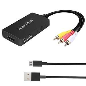 lot 24995 image: HDMI to RCA Converter, HDMI to AV 3RCA CVBs Composite Video Audio Converter Adapter Supports PALNTSC for TV Stick, Roku, Android TV Box, DVD ect