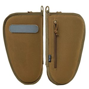 lot 24999 image: DBTAC Pistol Rug Case  Tactical 1x Handgun Firearm Shooting Padded Case with Lockable Zipper, Removable & Reflective Patch (10.5 x 6 Medium Pistol Case, Tan)
