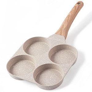lot 25039 image: CAROTE Egg Pan Omelette Pan, 4-Cup Nonstick Egg Frying Pan, Pancake Pan, Healthy Granite Egg Cooker Pan Egg Skillet For Breakfast, Suitable For Gas Stove & Induction Cookware