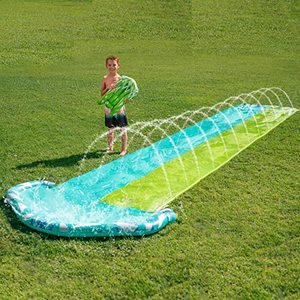 lot 25062 image: 20ft x 62in Water Slide with 2 pcs Bodyboards, Summer Toy with Build in Sprinkler for Backyard and Outdoor Slip Water Toys Play