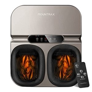 lot 25066 image: MOUNTRAX Foot Massager Machine with Heat, Gifts for Women Men, Plantar Fasciitis and Relieve Pain, Deep Kneading Shiatsu Massager, Fits Feet Up to Men Size 12 (Gray)