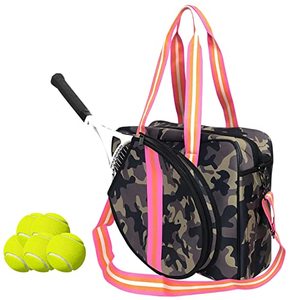 lot 25103 image: Doksmeria Tennis Bags for Women, Waterproof Tennis Racket Bag with Removable Shoulder Strap & Bottom Pad, Large Tennis Tote Bag for Tennis racquet, Pickleball, Badminton and Other Accessories