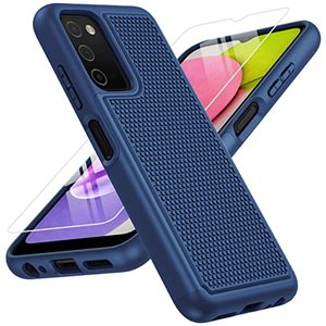 lot 25109 image: BNIUT for Samsung Galaxy A03s Case Shockproof Dual Layer Protective Heavy Duty Cell Phone Cover Rugged with Non Slip Textured Back - Military Protection Bumper Tough - 6.5inch (Blue Navy)