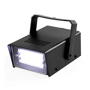lot 25110 image: ENUOLI Mini LED Strobe Light White Color with 24 Super Bright LED Variable Speed Control for Christmas Clubs Stage Light Effect DJ Disco Bars Parties Halloween (White Color)