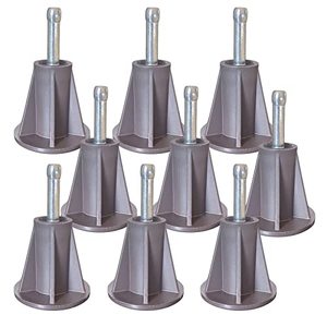 lot 25118 image: Homes Place Steel Stem Bed Frame Feet to Replace Wheels. Replacement Feet Make Your Bed Sturdy and Protect Floor. Easy to Install. Set of 9