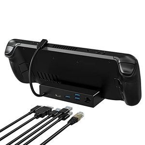 lot 25120 image: Docking Station 6 in 1 for Steam Deck Dock with HDMI 2.0 4K60Hz, Gigabit Ethernet, 3 USB-A 3.0 and 100W Charging USB-C Port Compatible with Steam Deck Accessories
