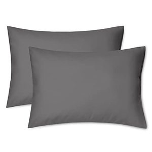 lot 25237 image: EXQ Home Toddler Pillowcases Zippered 14x20 Travel Pillow Case Set of 2, Small Pillow Case Fits Baby Pillow Sized 12x16, 13x18, Kids Pillowcases 2 Pack Machine Washable Dark Grey