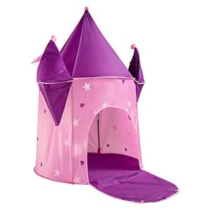 lot 25244 image: Princess Pink Tent for Girls Castle Large Playhouse Pop Up Kids Play Tent for Children with Star, Indoor and Outdoor Games