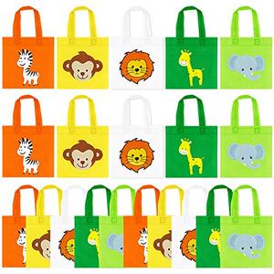 lot 25247 image: 20 PCS Jungle Safari Favor Bags, Zoo Animals Treat Goody Bags for Baby Shower Kids Birthday Party Favor Decorations