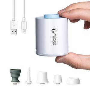 lot 25270 image: FLEXTAILGEAR Tiny and Portable Air Pump Ultra-Mini Pump with 1300mAh Battery USB Rechargeable to Inflate Deflate for Pool Floats, Air Bed, Air Mattress Swimming Ring, Vacuum Storage Bags (Blue)