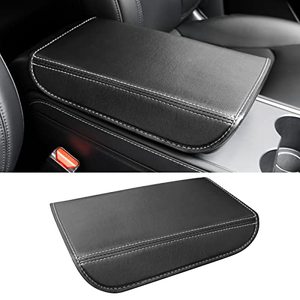 lot 25285 image: WDG Center Console Armrest Cover Fit for Tesla Model Y Model 3 Accessories, Waterproof PU Leather Soft Middle Console Armrest Cover Box Cushion Protector, Thin