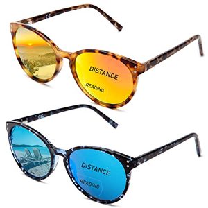 lot 25286 image: Jo 2 Pack Bifocal Reading Sunglasses Glasses for Women Men - Bifocal Blue Light Blocking Reading Glasses Sun Readers Outdoor Glasses with Metal Spring Hinge,UV400 Protection3.0
