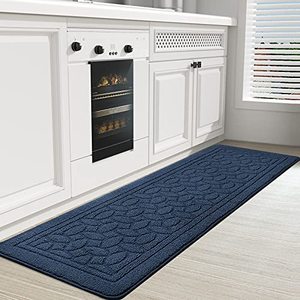 lot 25300 image: Color G Kitchen Rugs, Non Skid Kitchen Runner Rug Machine Washable Kitchen Floor Mat, Easy to Clean Kitchen Rugs and Mats, 18x59, Blue
