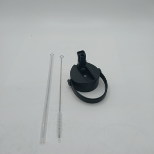 lot 25317 image: XACIOA Straw Lid Compatible with Hydro Flask Wide Mouth Bottle and Most Sports Water Bottles, Fit 12 16 18 32 40 64 oz Bottle with Replacement Straw and Brush, black