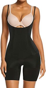 lot 25322 image: SHAPERX Shapewear for Women Tummy Control Open Bust Thigh Slimmer Body Shaper, large