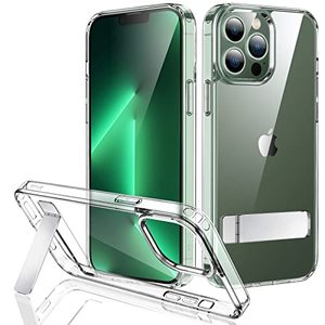 lot 25333 image: JETech Kickstand Case for iPhone 13 Pro Max, 6.7-Inch, Support Wireless Charging, Slim Shockproof Bumper Phone Cover, 3-Way Metal Stand (Clear)