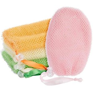 lot 25345 image: Juvale 4 Pack Soap Savers for Bar Soap with Drawstring Closure, Mesh Pouch for Exfoliating (4 Colors, 3.5 x 6 In)