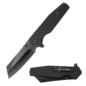lot 25348 image: FLISSA Pocket Knife, 3.5 Folding Stonewash Blade Tactical Knife, G10 Handle, for Outdoor, Survival, Hunting and Camping