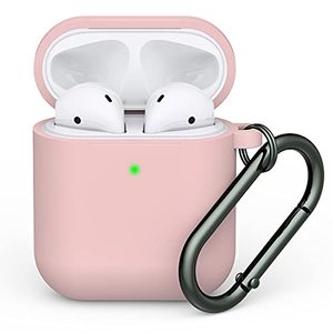 lot 25349 image: Airpods Case Cover, LELONG Soft Silicone Protective Case Cover with Keychain for Apple Airpods 2nd 1st Charging Case Men Women Front LED Visible Light Pink