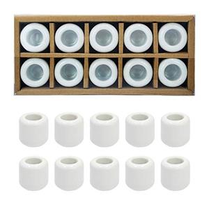 lot 25350 image: Pingiee 10 pcs Ceramic Chime Candle Holder Set, Great for Casting Chimes, Rituals, Spells, Vigil, Witchcraft, Wiccan Supplies & More (White)