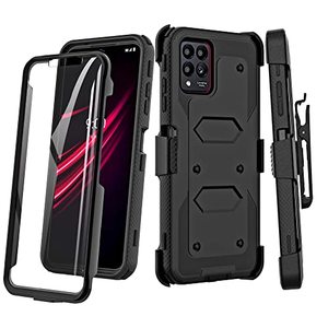 lot 25354 image: HONTECH for T-Mobile Revvl 6 Pro 5G Case,Holster Phone Case with Built-in Screen Protector Swivel Belt Clip Heavy Duty Full Body Protection Shockproof Kickstand Cover for Outdoor Sports