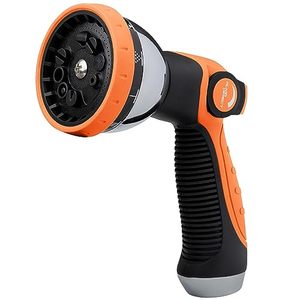 lot 25359 image: ALMA Garden Hose Nozzle Sprayer with THUMB CONTROL ON OFF VALVE - 10 Spray Pattern - Perfect Water Hose Nozzle for Outdoor - Hose Head Attachment Gun Handle Nozzles