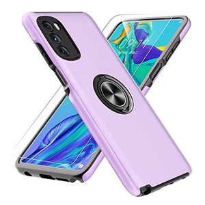 lot 25465 image: Gritup Moto G Stylus 5G 2022 Case Military-Grade Shockproof, Magnetic Ring Holder, Kickstand, HD Screen Protector - Purple