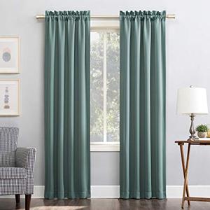 lot 25471 image: Sun Zero Easton Energy Saving Blackout Rod Pocket Curtain Panel, 40 x 84, Mineral