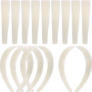 lot 25488 image: HESTYA White Craft Plastic Headbands 1 Inch Plain No Teeth DIY Hair Bands Plain Headbands (20 Pieces)