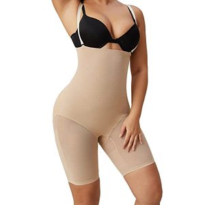 lot 25489 image: PAUKEE Women High Waist Tummy Control Shapewear Shorts Butt Lifter Thigh Sculpting Body Shaper Beige