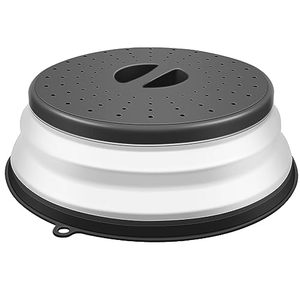 lot 25505 image: Aidacom Upgrade Microwave Cover for food, Vented Microwave Splatter Cover, Collapsible Lid for Plate Dish Bowl, Multi-Purpose Colander Kitchen Gadget for Food & Meal Prep, Easy Grip Lid