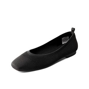 lot 25511 image: BURUDANI Womens Knit Ballet Flat  SLIGHTLY WORN Comfortable Square Toe Mesh Shoes for Casual Dress, Work Office, Black - 8.5 (SBDFA2321W)