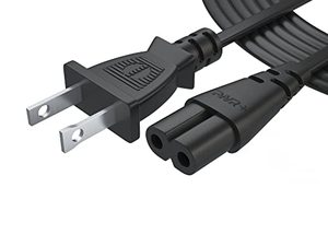 lot 25516 image: Pwr TV Power Cord 12Ft Cable for Samsung LG TCL Sony 2 Prong AC Wall Plug 2-Slot LED LCD Insignia Sharp Toshiba JVC Hisense Electronics UN65KS8000FXZA UN40J5200AFXZA 43UH6100 Black