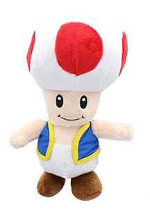 lot 25530 image: Nintendo Super Mario Bros. 10.5-Inch Toad Plush  LOOKS SLIGJTLY USED 
