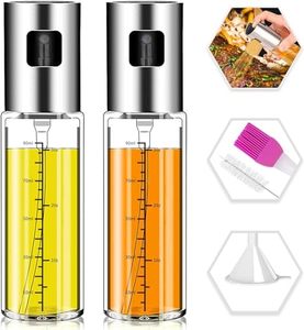 lot 25533 image: NORBASE Oil Sprayer for Cooking, 2 Pack Upgraded Olive Oil Spray Bottle Mister Refillable with Scale Air Fryer Accessories for Kitchen, Salad, Baking, BBQ, Frying