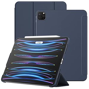 lot 25536 image: JETech Case for iPad Pro 11-Inch (2022202120202018 Model), Protective Hard Back Shell Soft-Touch Tablet Stand Cover, Auto WakeSleep (Navy)