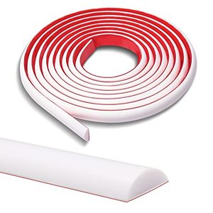 lot 25551 image: Vamos Tile 10 Ft Peel and Stick Trim for Backsplash Tile Edge,Self-Adhesive Liner for Corner Decor, Flexible Tile Molding in White