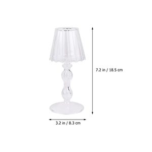 lot 25556 image: Galss Candleholder , Tealight Candle Holders, Vintage Table Lamp Shape Candle Stand for Home Decoration, Wedding, Date Dinner