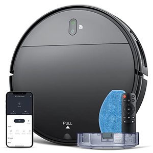 lot 25559 image: Robot Vacuum and Mop Combo, WiFiAppAlexa, Robotic Vacuum Cleaner with Schedule, 2 in 1 Mopping Robot Vacuum with Watertank and Dustbin, Self-Charging, Slim, Ideal for Hard Floor, Pet Hair, Carpet  VISIBLY USED 