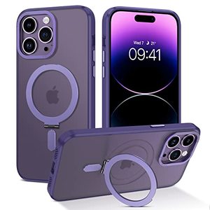 lot 25584 image: DUEDUE for iPhone 14 Pro Magnetic Case with Invisible Stand Compatible with Magsafe, Full Body Protective Cover Slim Shockproof Kickstand Phone Case for Apple iPhone 14 Pro 6.1, Purple