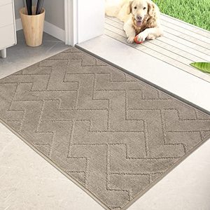 lot 25586 image: PURRUGS Dirt Trapper Door Mat 20 x 31.5, Non-Slip Machine Washable Entry Rug, Shoes Scraper, Dog Door Mat, Super Absorbent Welcome Mat for Front Door, Back Door, Muddy Wet Shoes and Paws