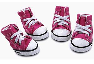 lot 25593 image: abcGoodefg Pet Shoes Puppy Shoes Casual Style Anti-Slip Boots Sneaker Booties (#5(1.892.36), Pink)