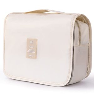 lot 25596 image: Yeegras Hanging Toiletry Bag for Women, Travel Size Toiletries bags with Hook, Travel Makeup Bag for Cosmetic Storage Organizer Beige