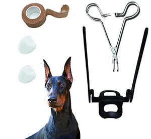 lot 25611 image: Yanzisno1 Dog Ear Posting Kit, ABS High Elastic Material, with Forceps Locking Tweezers Clamp-Ear Stand Up Support-Tape-Cotton, Dog Ear Stand Up Tool, for Doberman Pinscher Dog Samoyed Husky