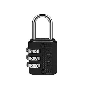 lot 25618 image: SISAV 3 Digit Combination Lock Mini Combination Lock Locker Lock Luggage Lock Gym Locker Lock Easy Read Dials Keyless Resettable Combo Black