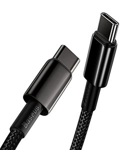 lot 25620 image: USB C Cable, Baseus 100W PD 5A QC 4.0 Fast Charging USB C to USB C Cable, Zinc Alloy Nylon Braided USB Type C Charger Cable for iPhone 15ProPlusPro Max, MacBook, iPad ProAirMini, Samsung S23S22