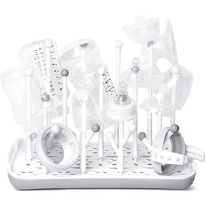 lot 25623 image: Baby Bottle Drying Rack with Tray, Termichy High Capacity Bottle Dryer Holder for Bottles, Teats, Cups, Pump Parts and Accessories, Gray