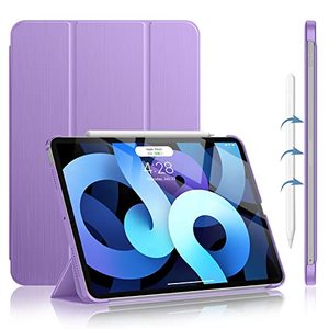 lot 25633 image: Soke Case for iPad Air 5th Generation 2022 iPad Air 4th Generation 2020 - Slim Trifold Stand  2nd Gen Apple Pencil Charging  Auto SleepWake , Hard PC Back Cover for iPad Air 10.9 inch,Lilac