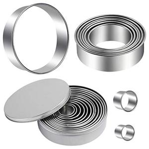 lot 25659 image: Round Cookie Cutters Set 12 Pieces Bistcuit Cookie Cutters Circle Pastry Cutters Round Donut Ring Molds for Baking for Pastries Doughs Doughnuts